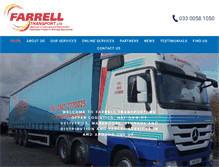 Tablet Screenshot of farrelltransport.co.uk